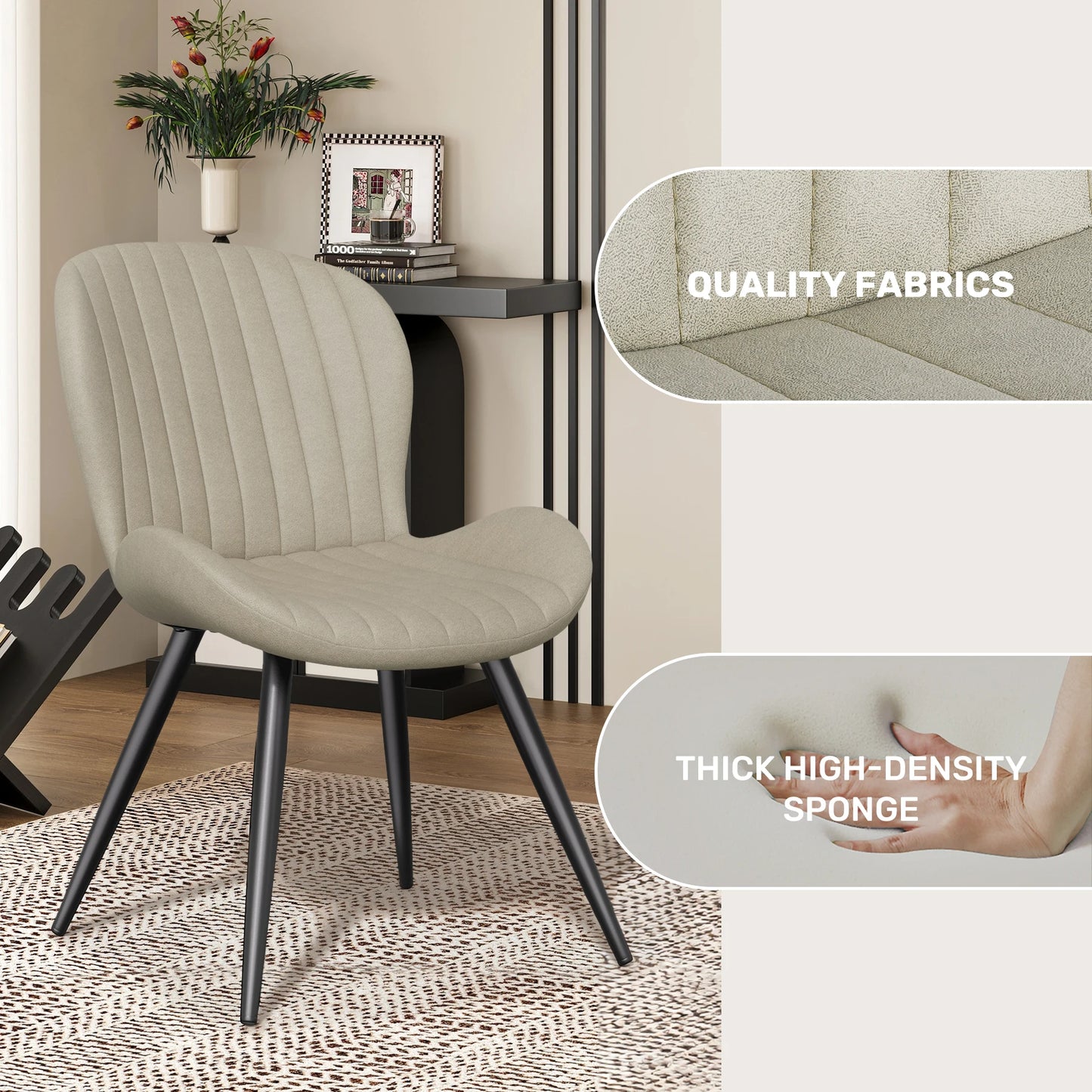 Modern Chair Comfortable Backrest 2PC