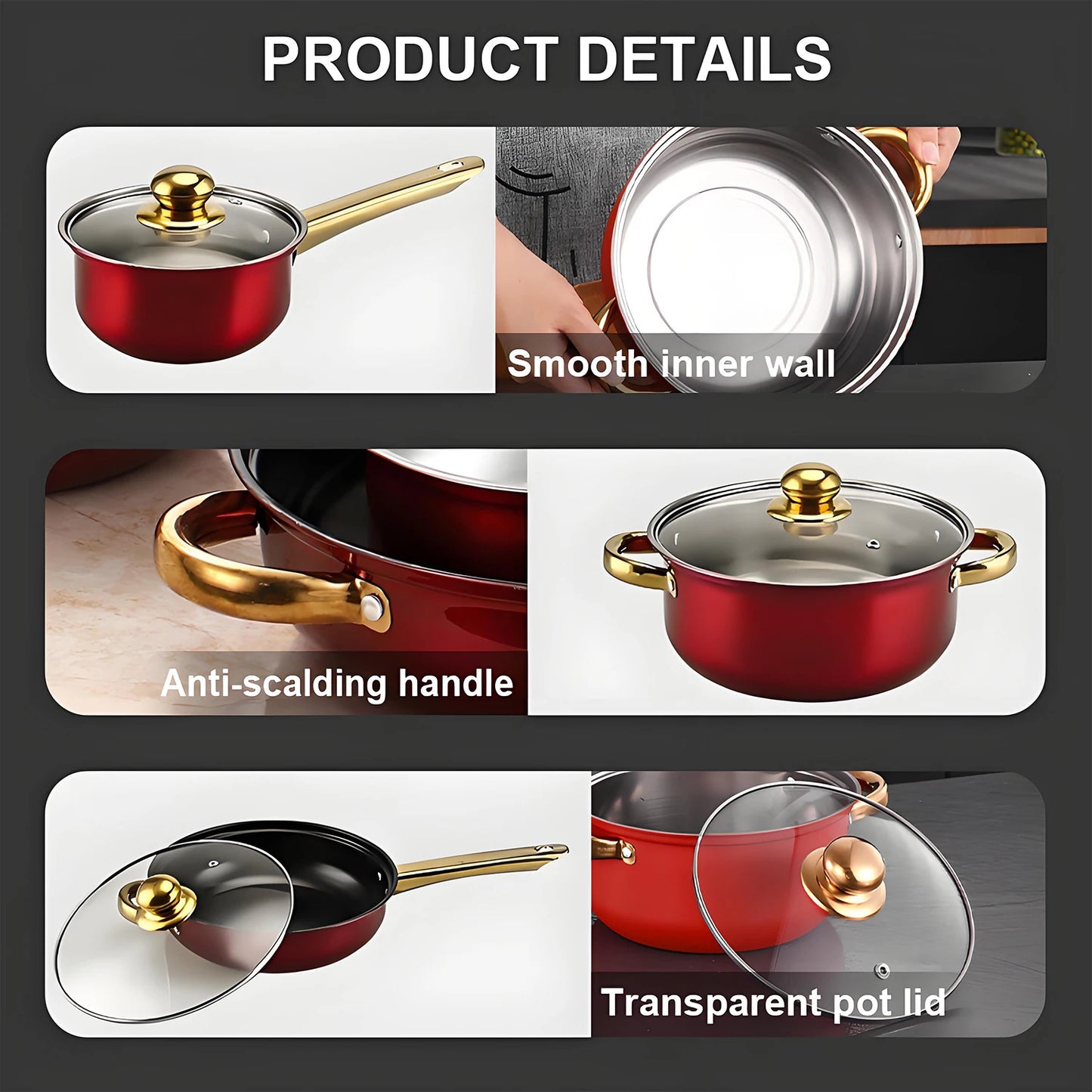 12-Piece Stainless Steel Non-Stick Cookware Collection