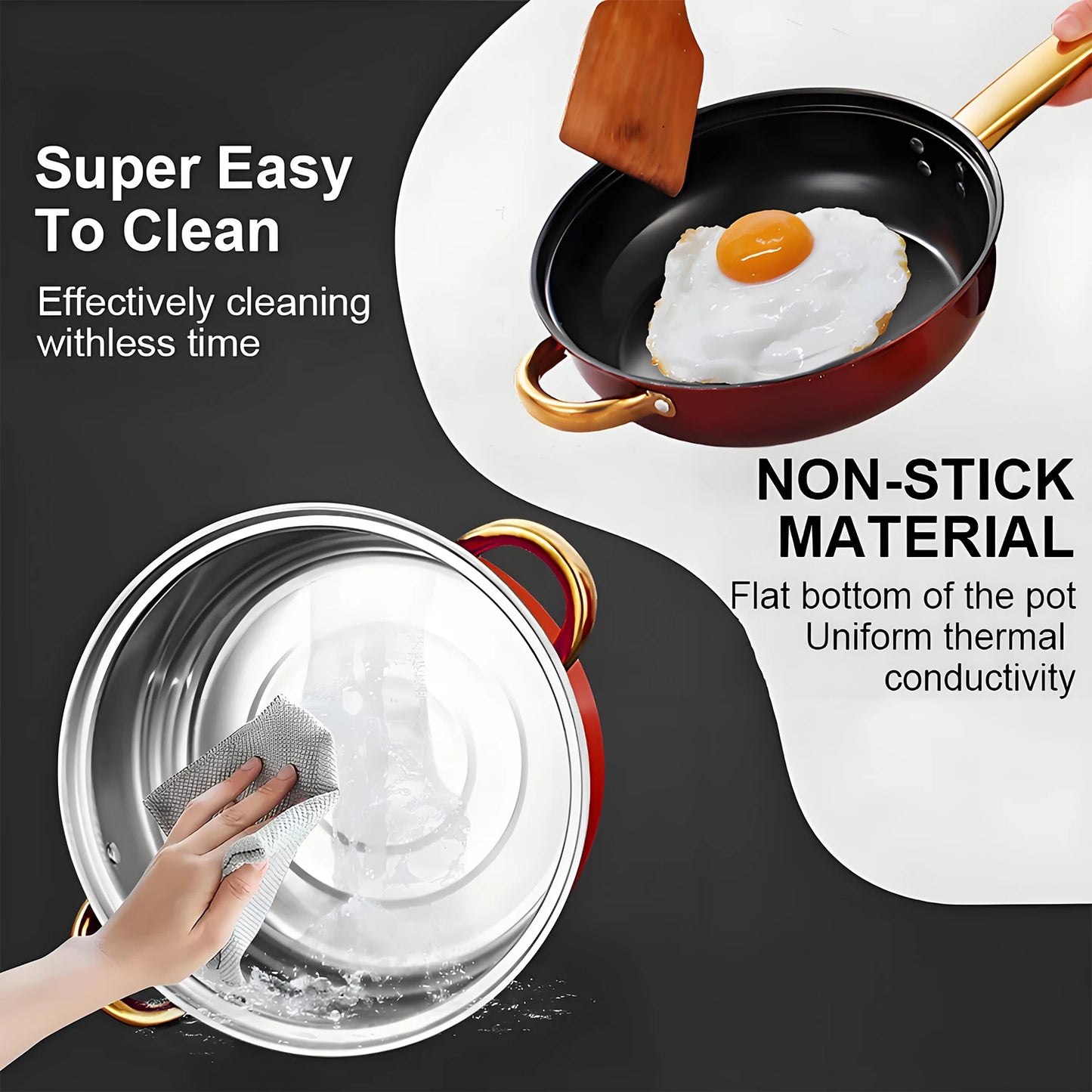 12-Piece Stainless Steel Non-Stick Cookware Collection