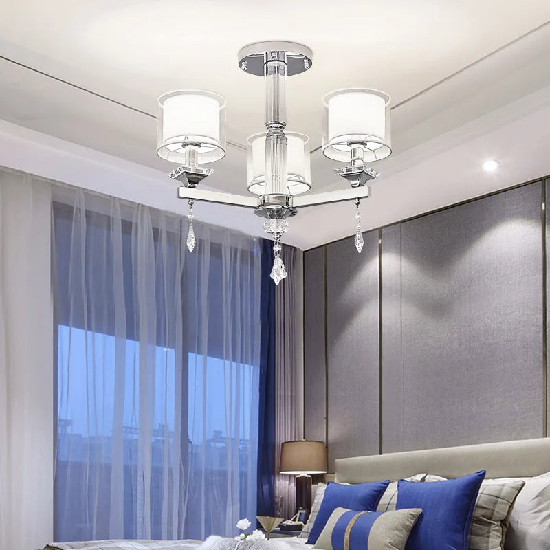 LED Ceiling Chandelier Lighting Modern Chrome Lamp