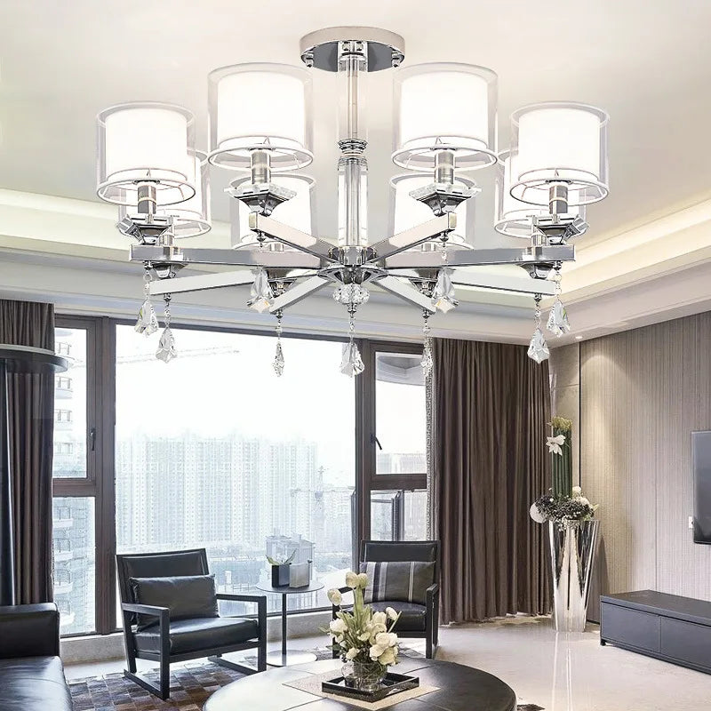 LED Ceiling Chandelier Lighting Modern Chrome Lamp