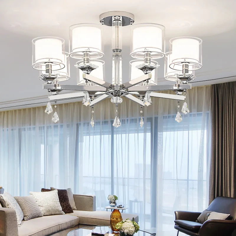 LED Ceiling Chandelier Lighting Modern Chrome Lamp