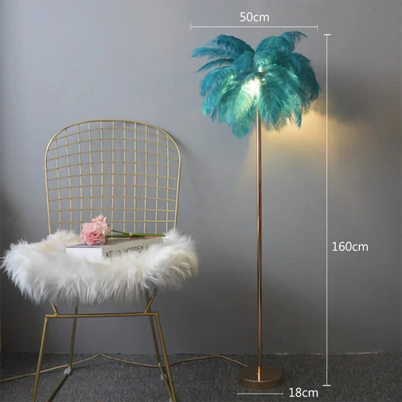 Modern Ostrich Feather Led Floor Lamp