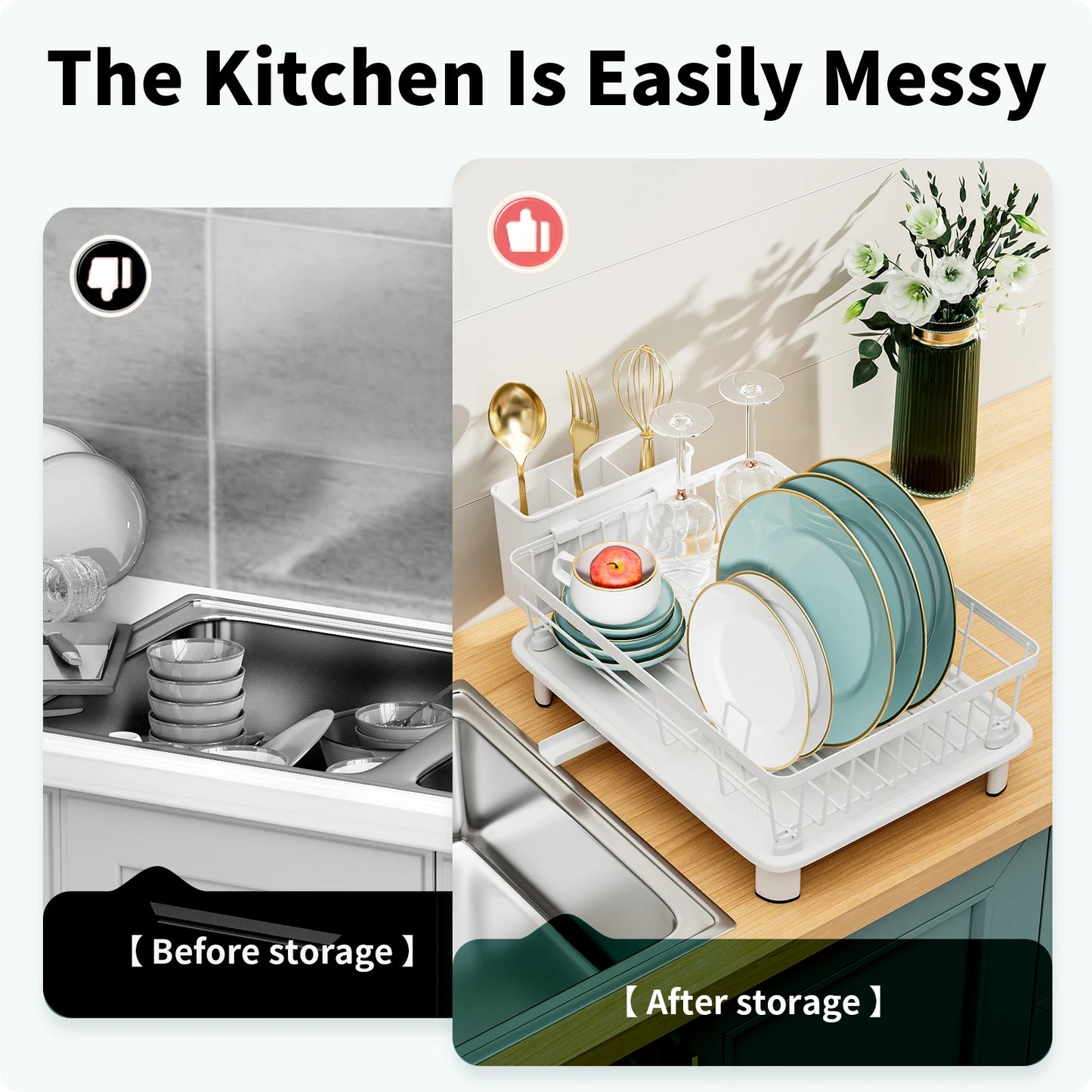 Dish Drying Rack For Kitchen Counter Sink