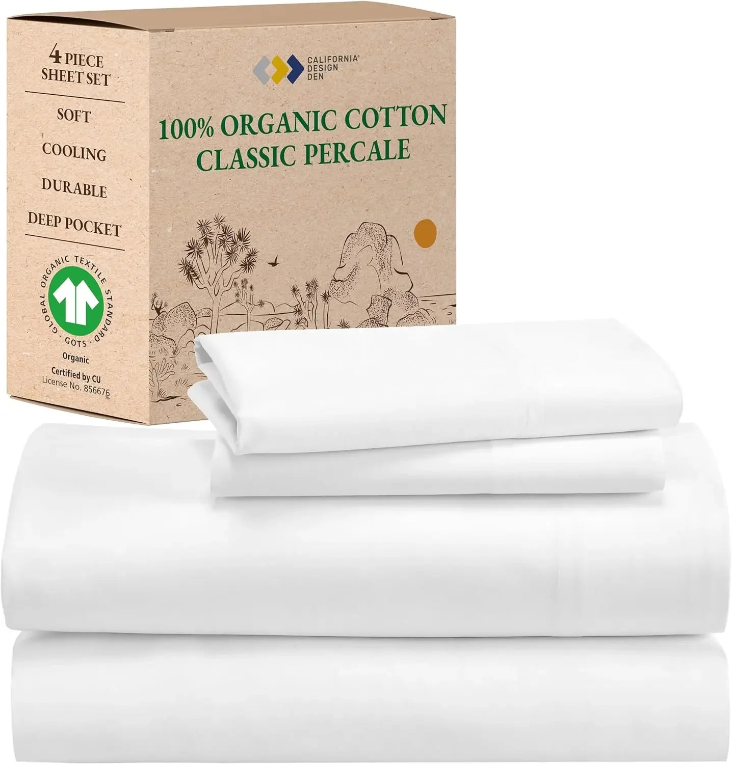 Soft Cooling King Size Sheets 100% Organic Cotton