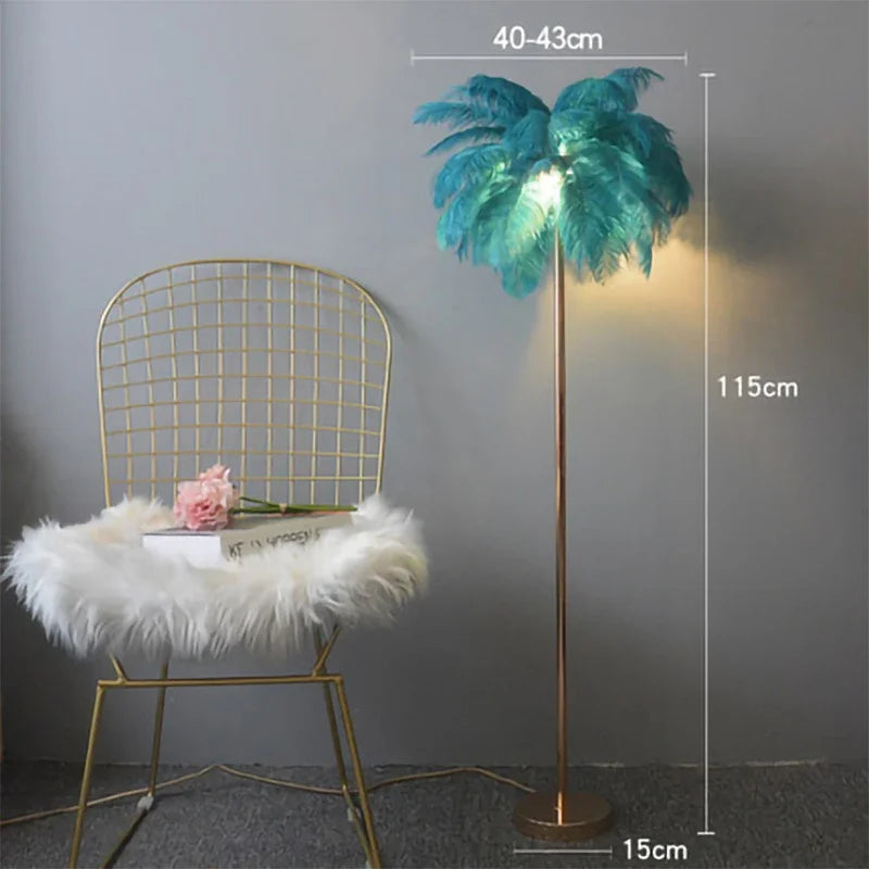 Modern Ostrich Feather Led Floor Lamp