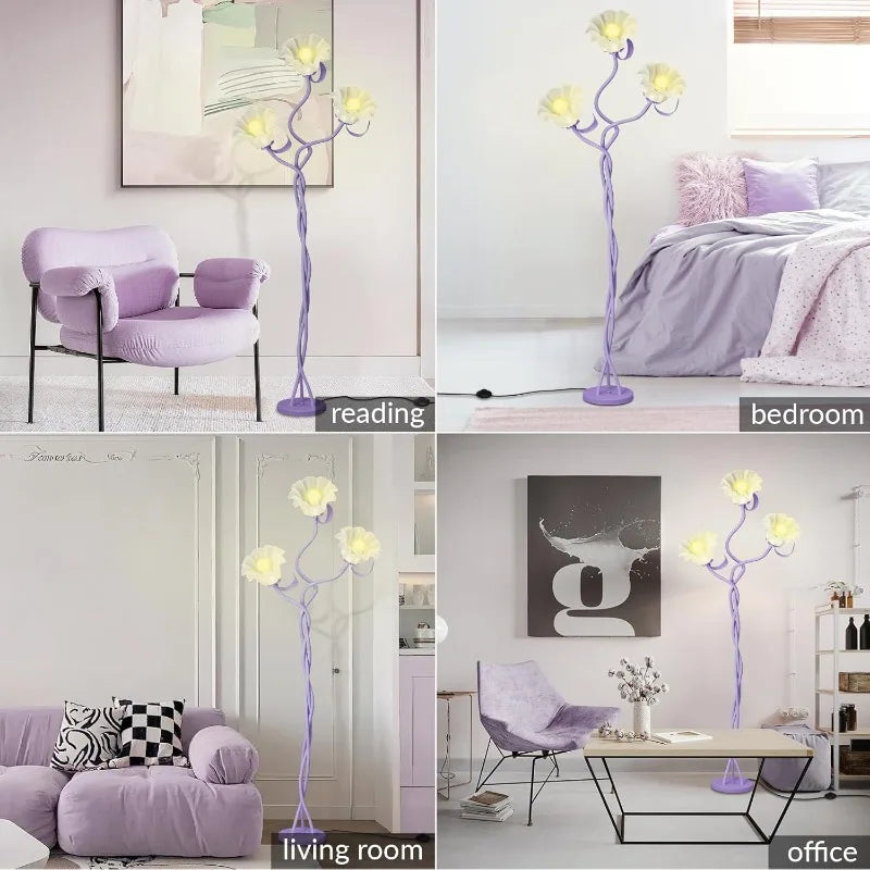 Vintage 3 Heads Flower Floor Lamp  Modern Led