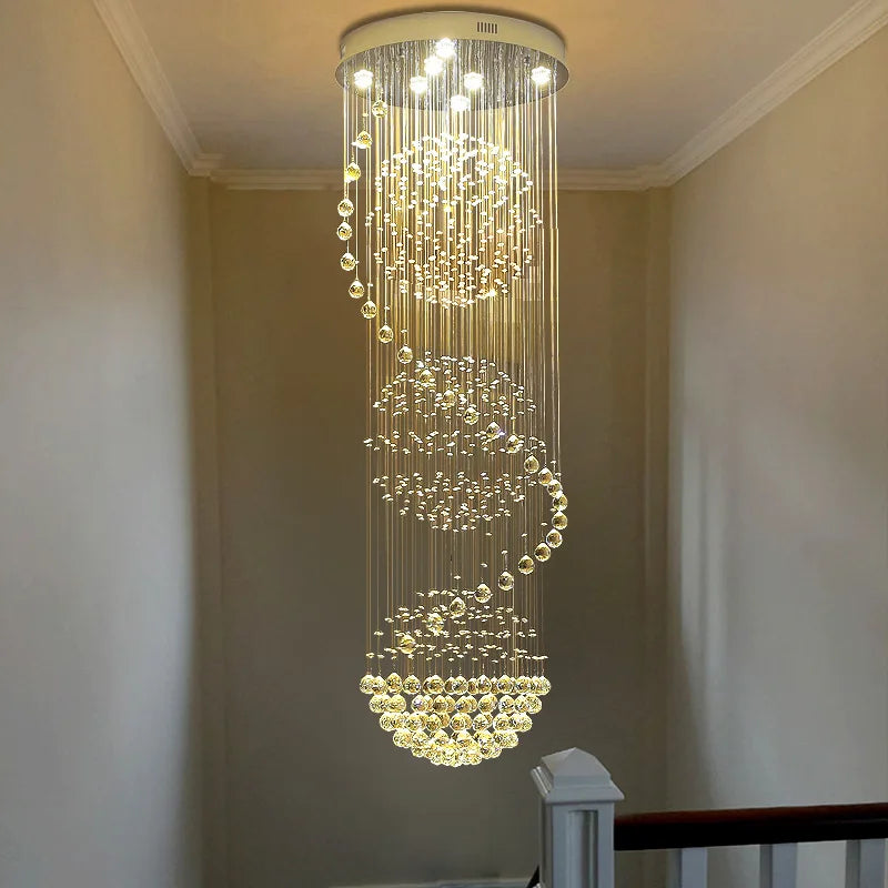 LED Spiral Ball Raindrop Chandelier Light Fixture