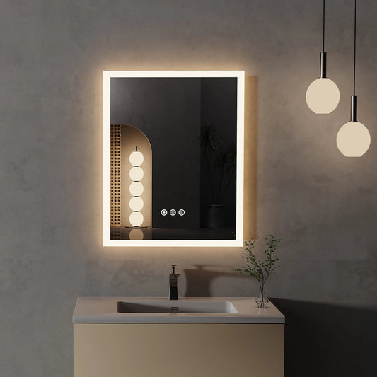 16x20 inch LED Lighted Smart Bathroom Mirror
