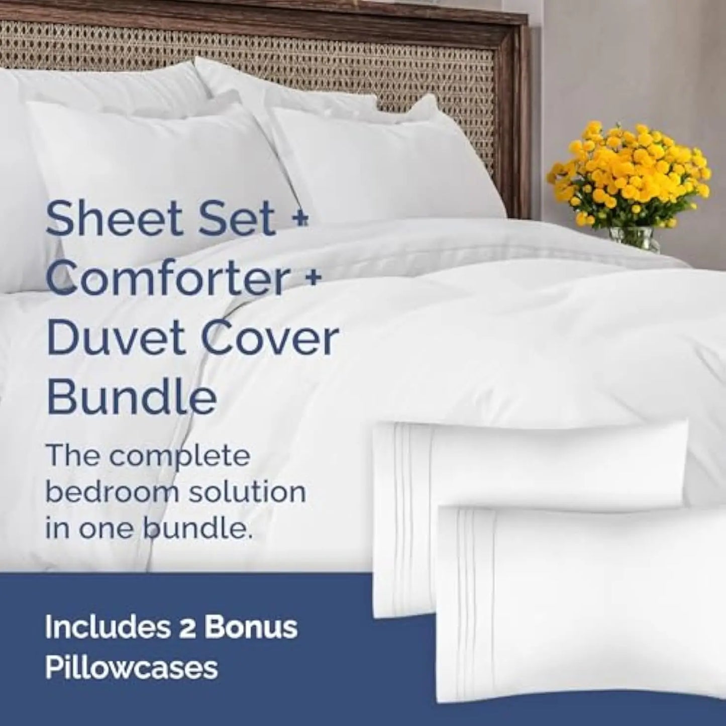 White Complete Bedding Set Cali King Duvet