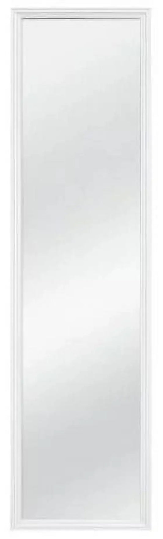 13" x 49" White Over the Door Mirror