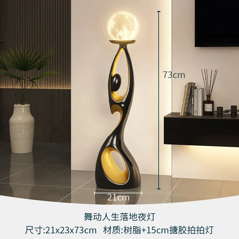 Night Glow Resin Sculpture LED Floor Lamp