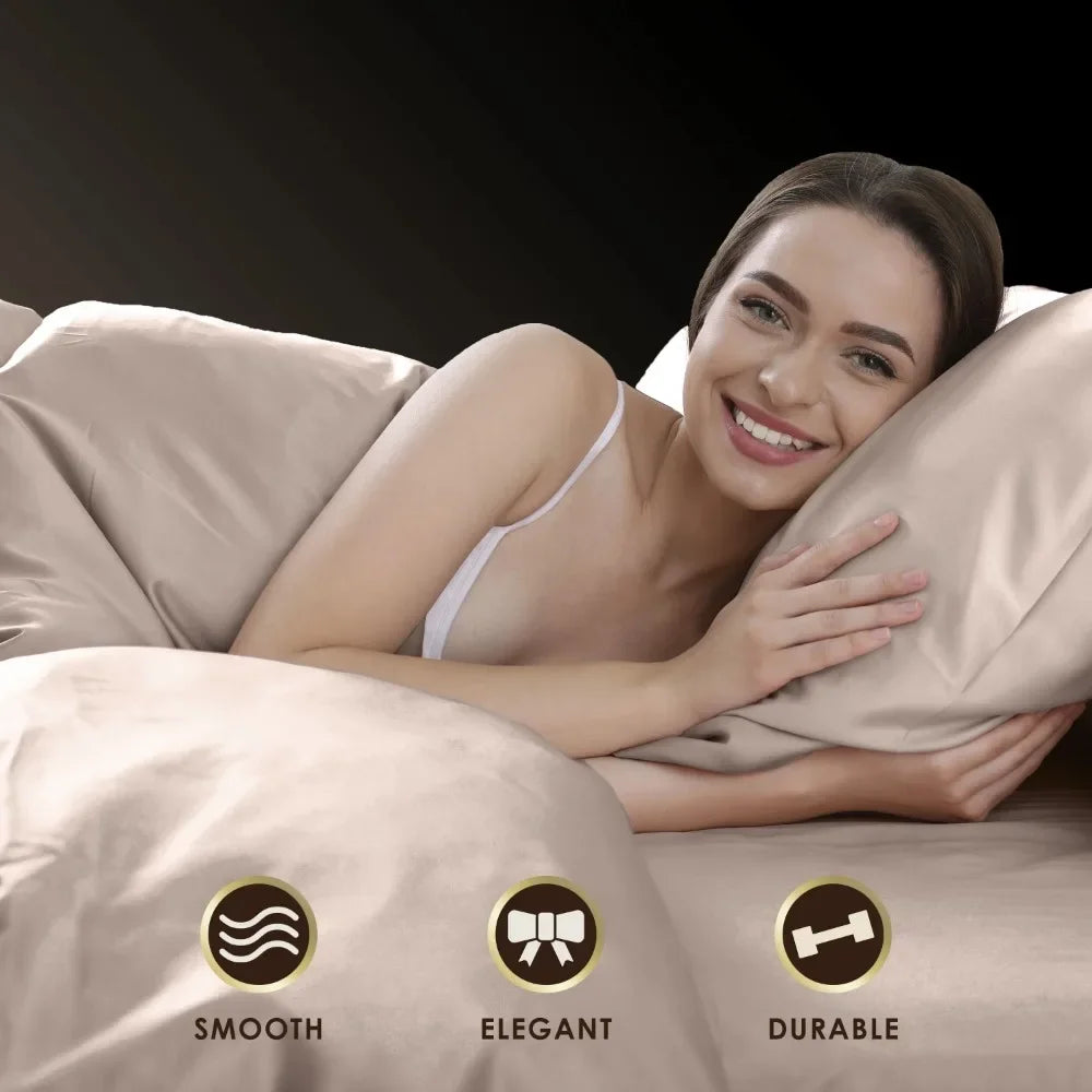 4PC Martex Satin Silk Full Sheet Set