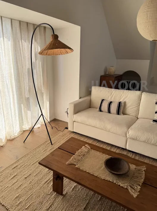 Modern Nordic Minimalism Rattan Led Floor Lamp