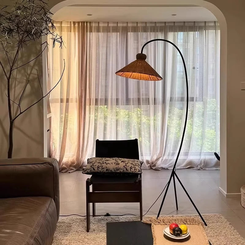 Modern Nordic Minimalism Rattan Led Floor Lamp