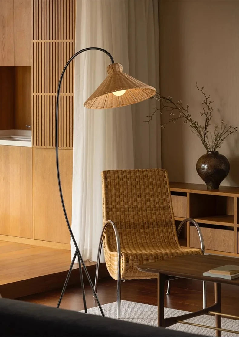 Modern Nordic Minimalism Rattan Led Floor Lamp