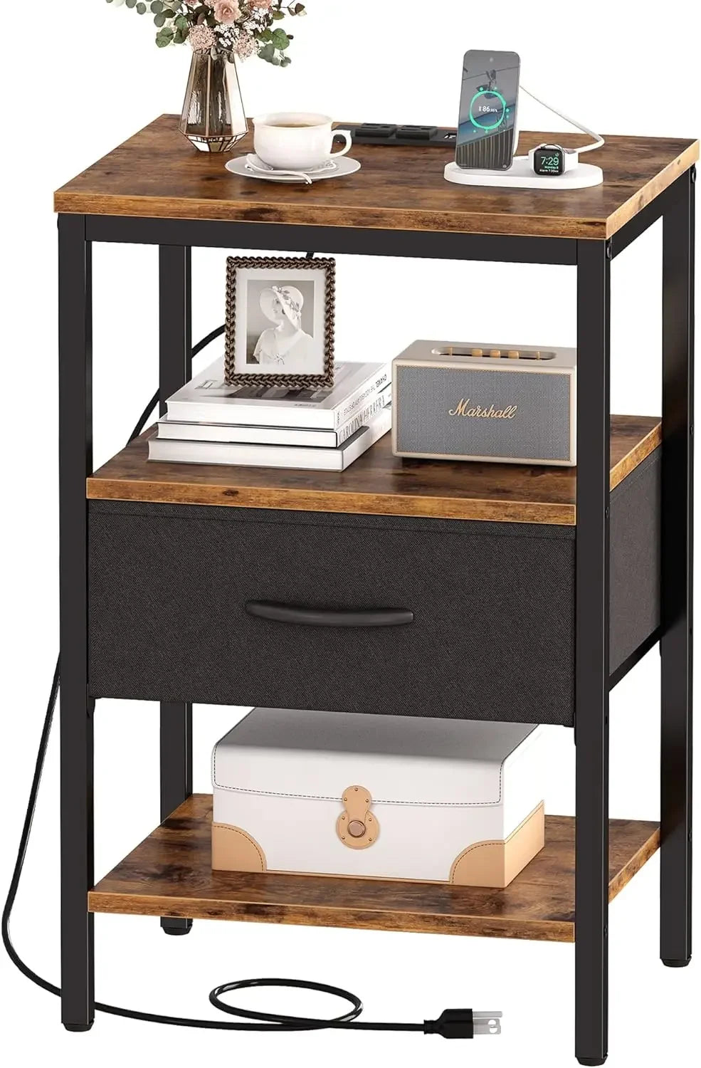 Set/ Bed Side Tables with Charging Station