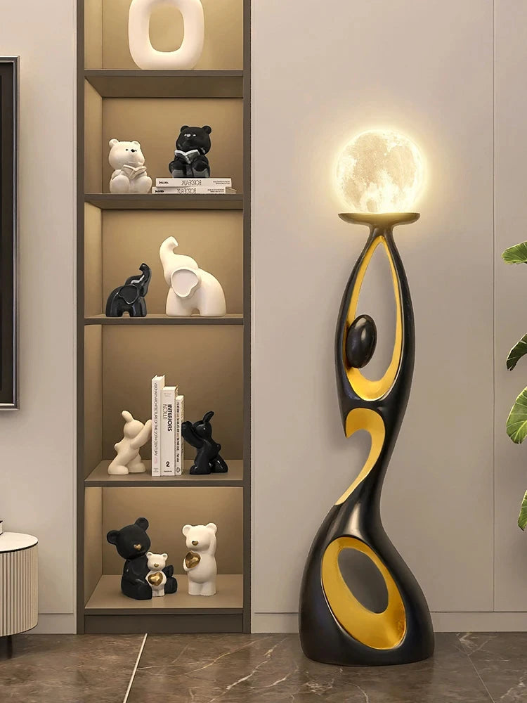 Night Glow Resin Sculpture LED Floor Lamp