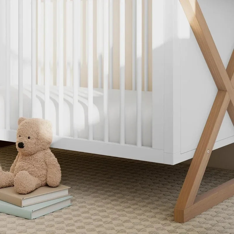 3-in-1 Convertible Crib (Vintage Driftwood) Easily Converts