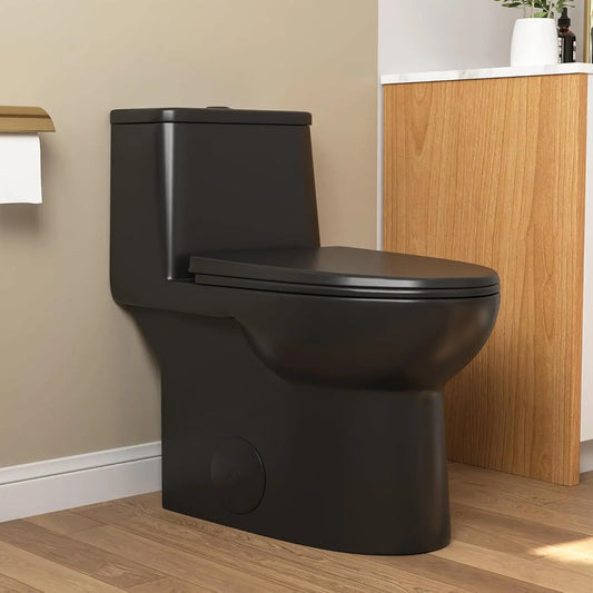 Elongated One Piece Toilet with High Efficient Flush