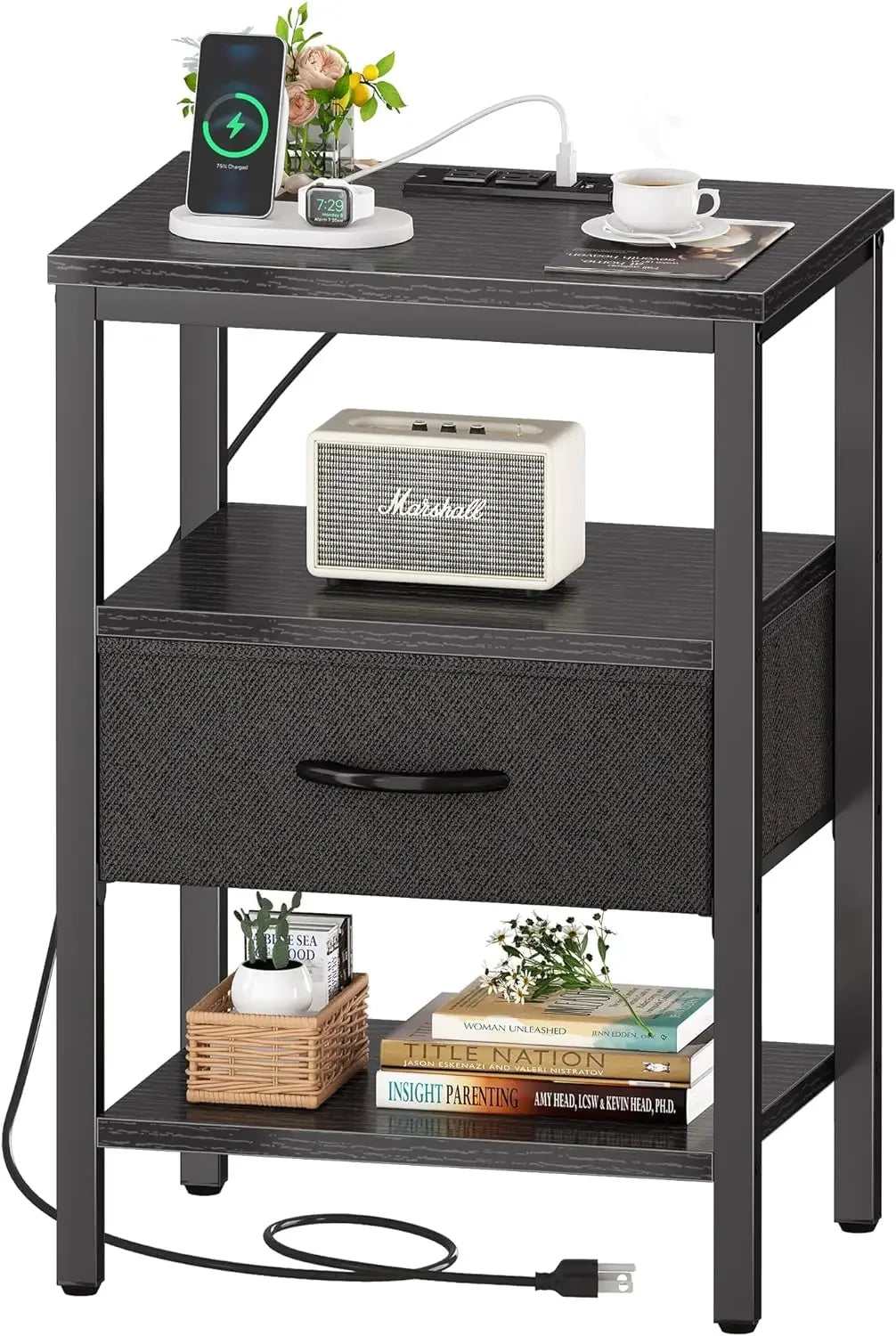 Set/ Bed Side Tables with Charging Station