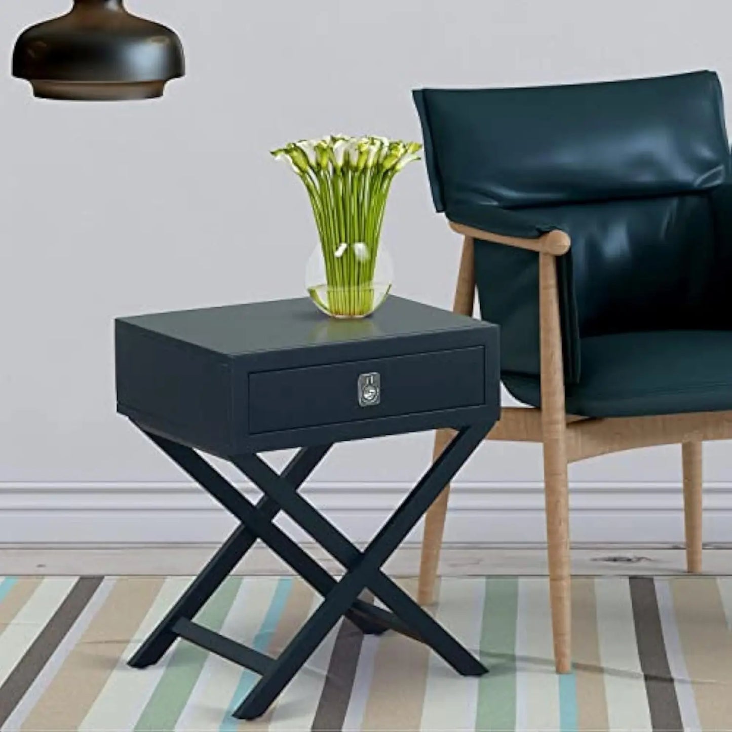 Hamilton Night Stand with Drawer Navy Blue