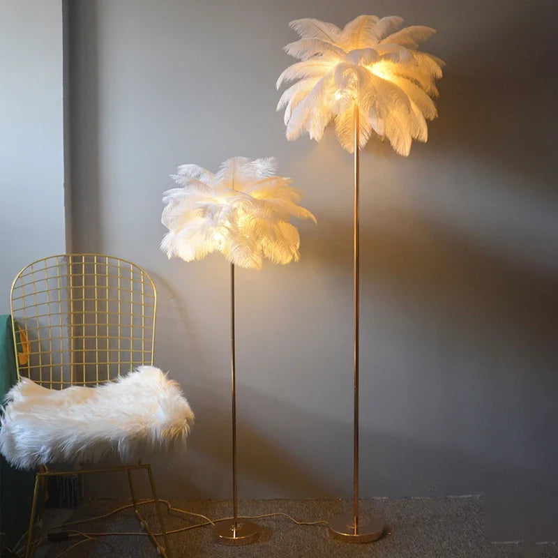 Modern Ostrich Feather Led Floor Lamp