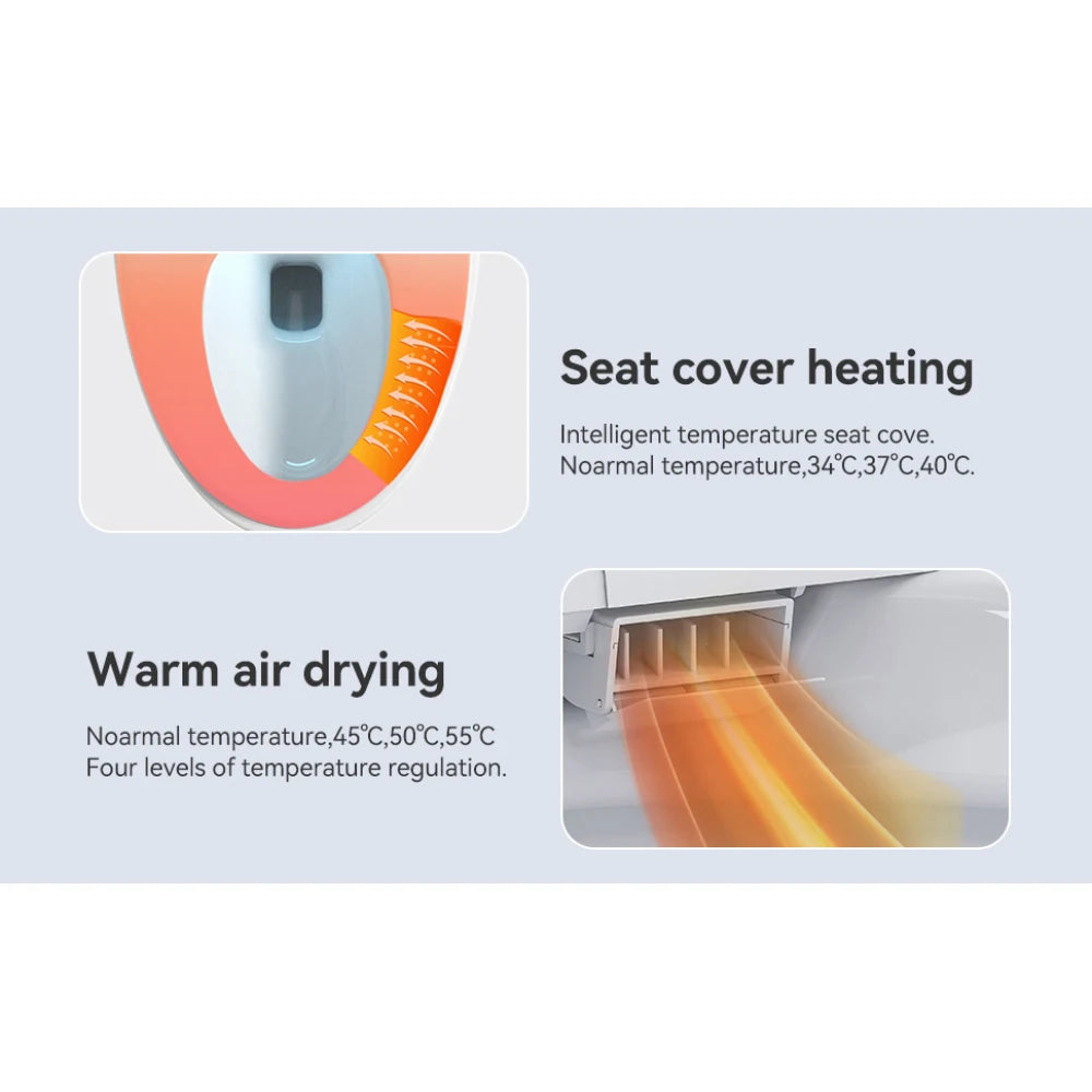 Smart Toilet Heated Bidet Seat Auto Open/Close