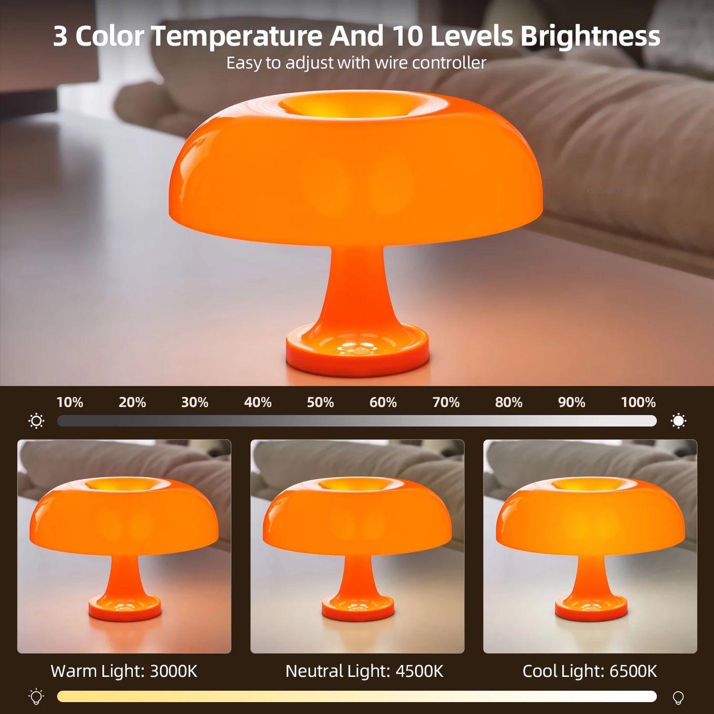 Classic Mushroom Modern Bauhaus Art Table Lamp