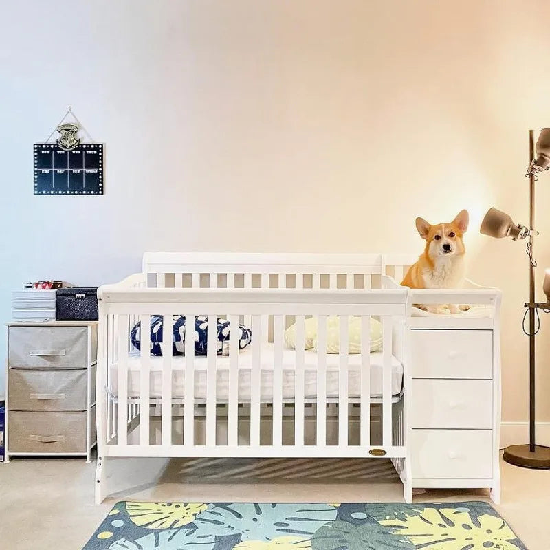 5/1 Brody Convertible Crib With Changer In White