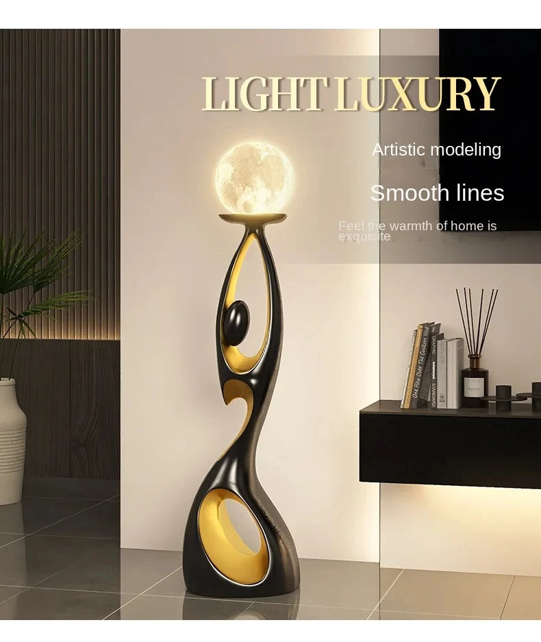 Night Glow Resin Sculpture LED Floor Lamp