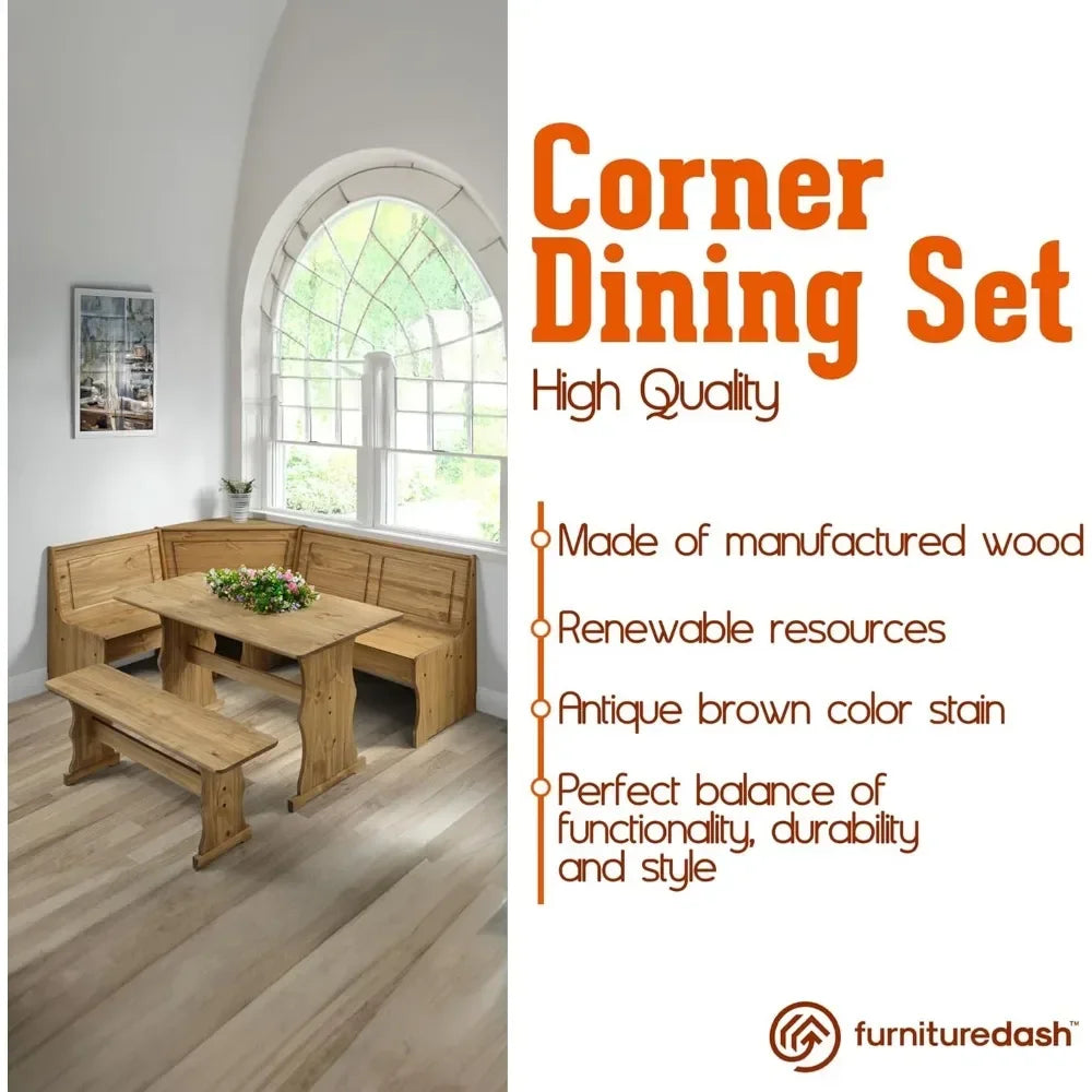 Farmhouse Table and Bench Dining Set