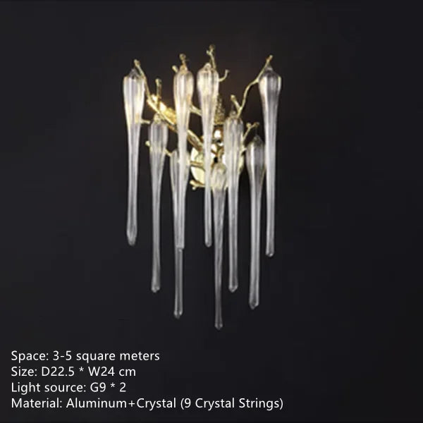 Nordic Column Crystal Chandelier Lighting For Living Room