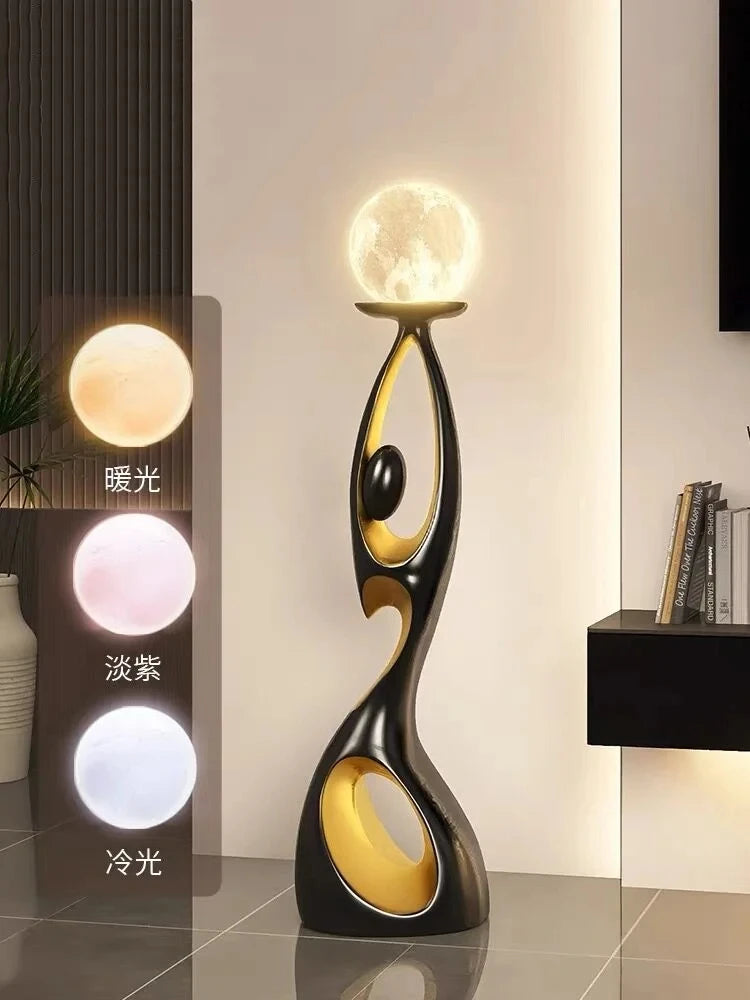 Night Glow Resin Sculpture LED Floor Lamp