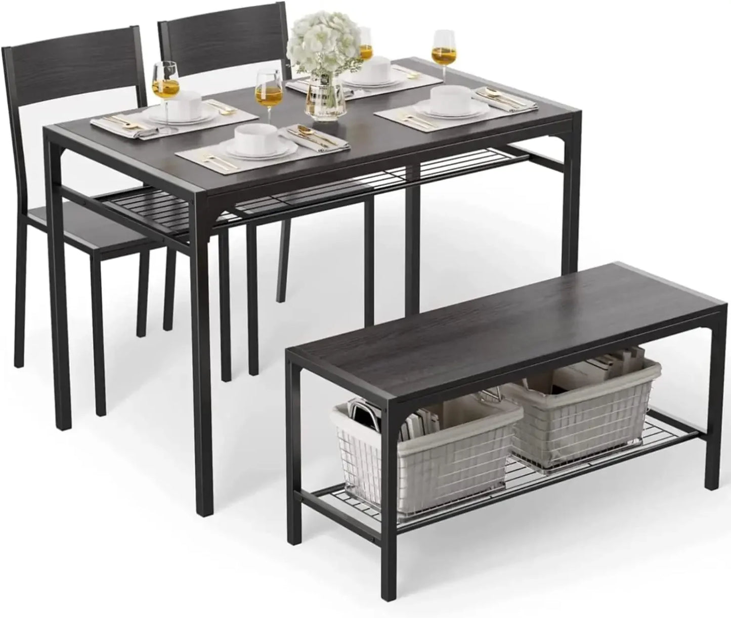 4PC Dining Set for Small Space, Apartment
