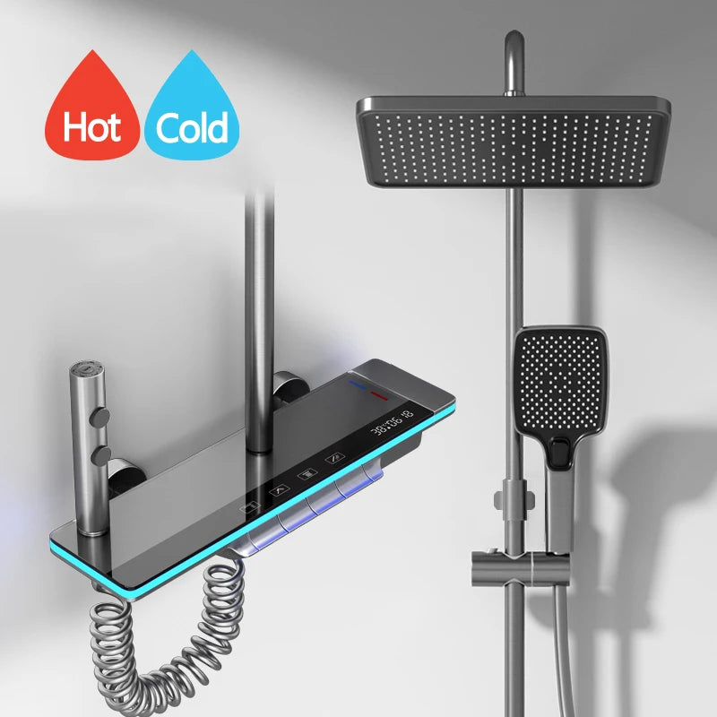 Luxury Shower Piano Key Smart Digital Display