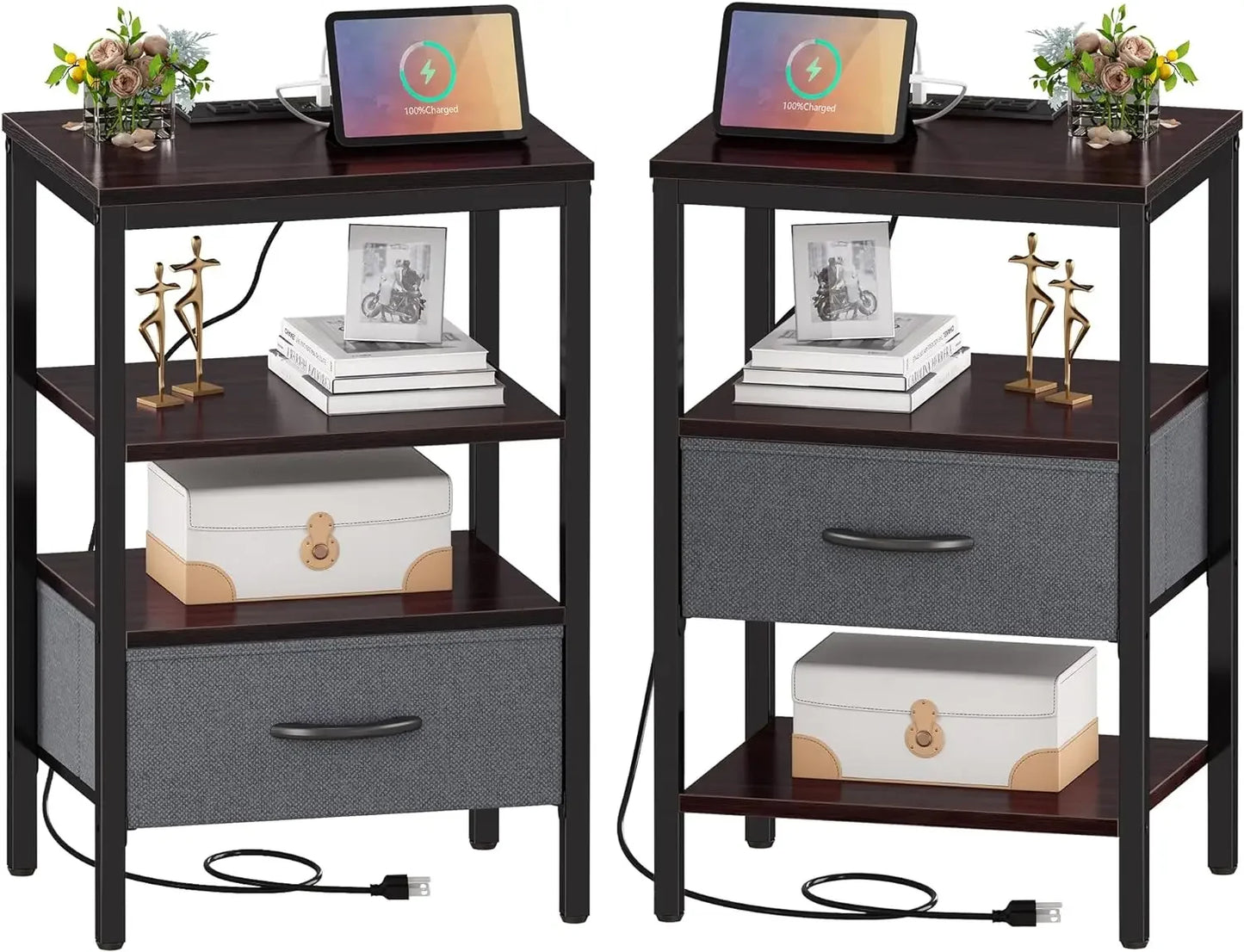 Set/ Bed Side Tables with Charging Station
