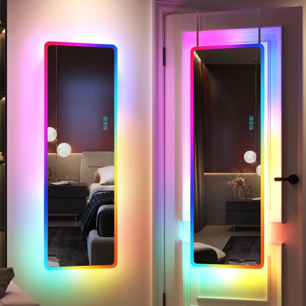 Full Length Colored LED Adjustable Mirror