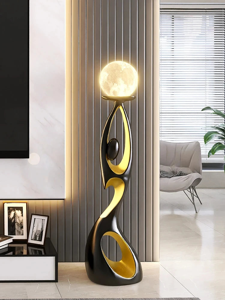 Night Glow Resin Sculpture LED Floor Lamp
