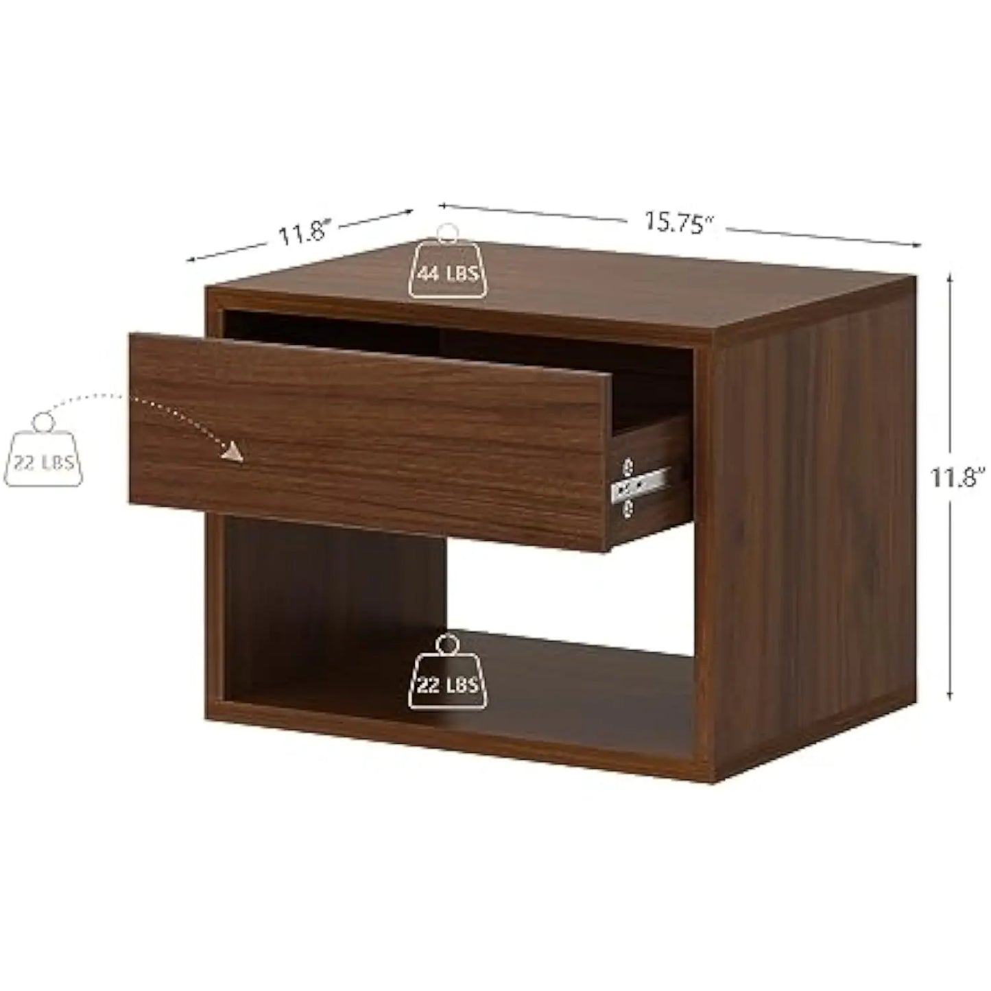 Floating Open Wall Mounted Wood set of 2