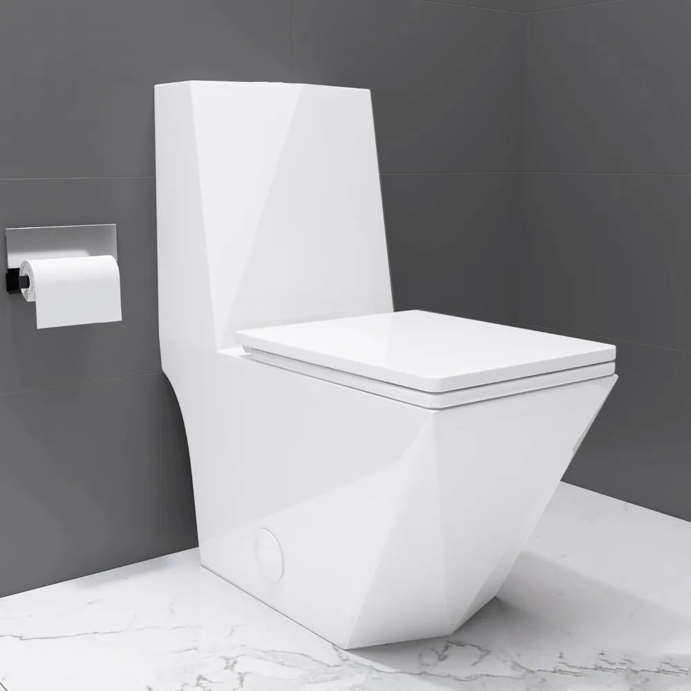 Square Toilet Golden Dual Flush Push Button