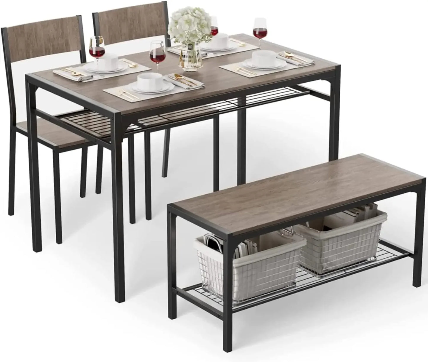 4PC Dining Set for Small Space, Apartment