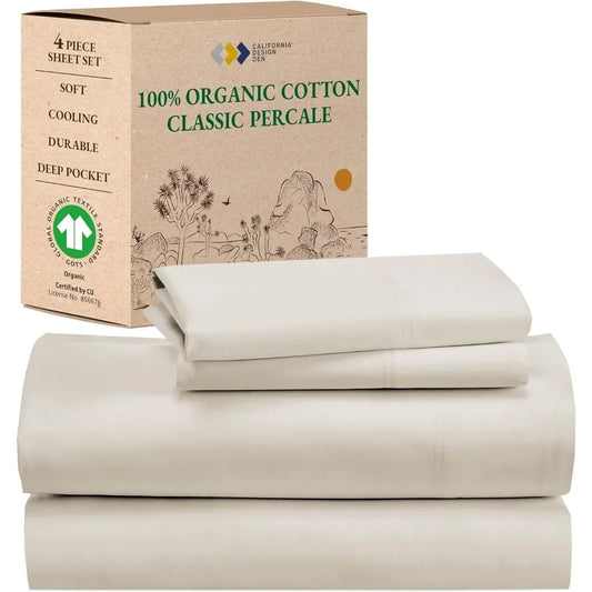 Soft Cooling King Size Sheets 100% Organic Cotton