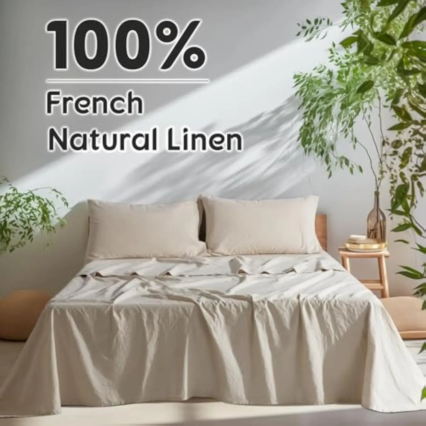 French Pure Linen Sheets, Breathable and Durable