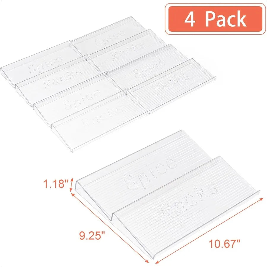 Clear Spice Rack Tray for Drawer Expandable
