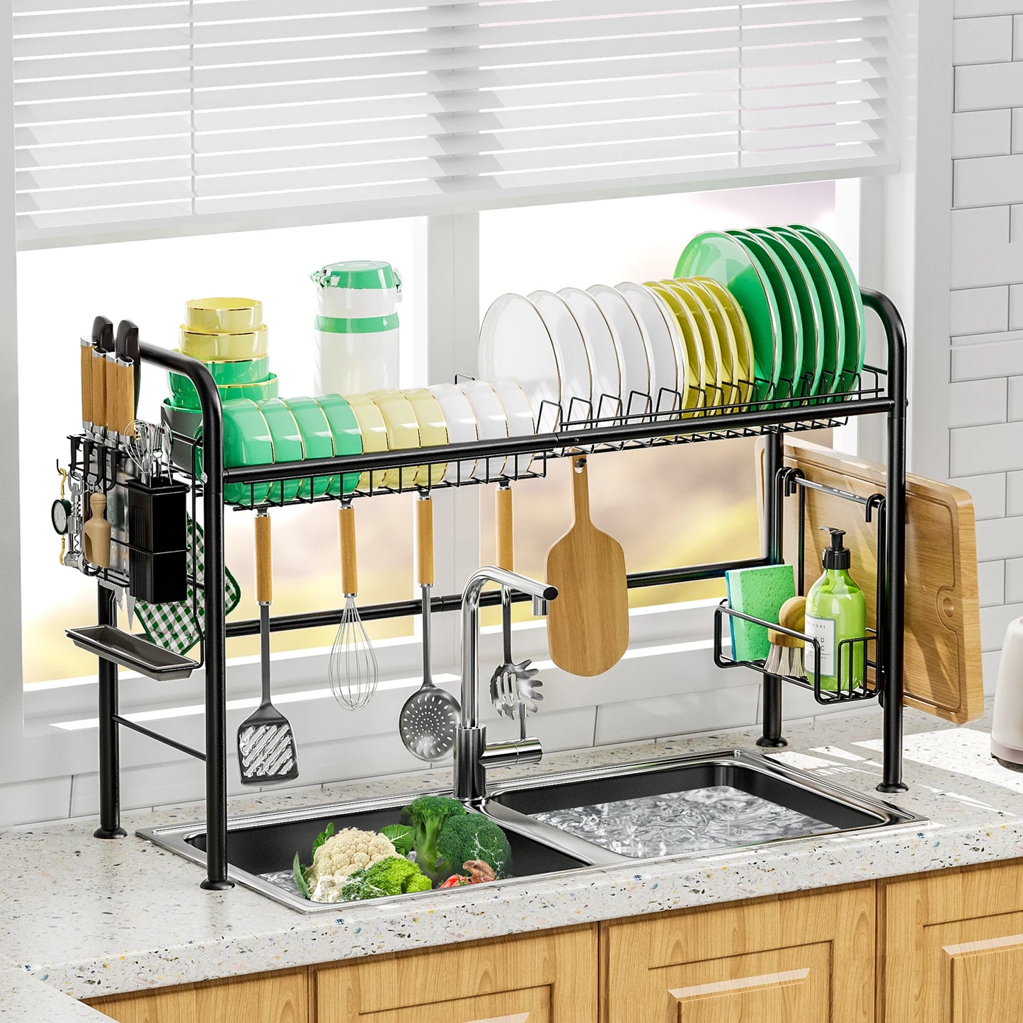 2 Tier Over The Sink Dish Drying Rack
