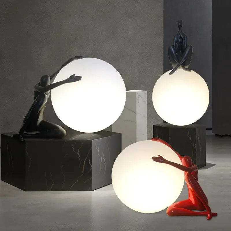 Abstract Decoration Of Human Figure Holding Ball