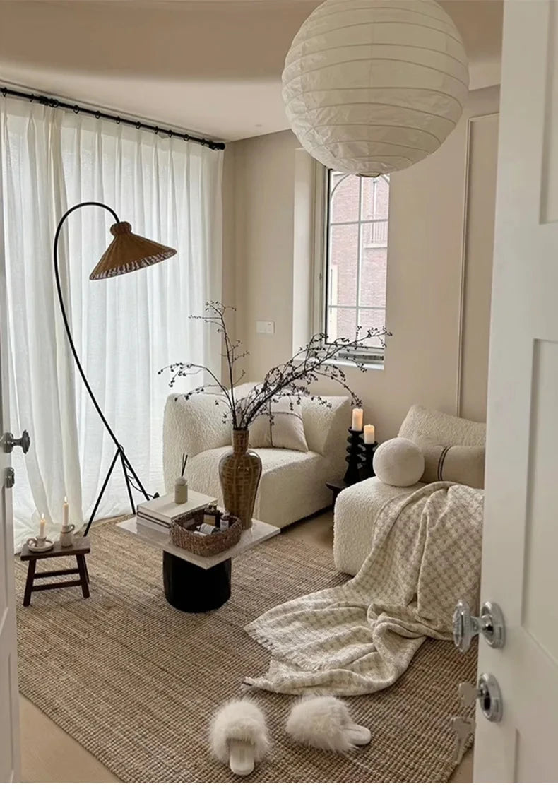 Modern Nordic Minimalism Rattan Led Floor Lamp