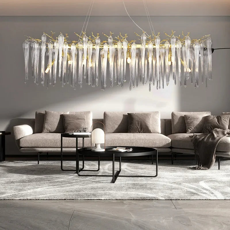 Nordic Column Crystal Chandelier Lighting For Living Room