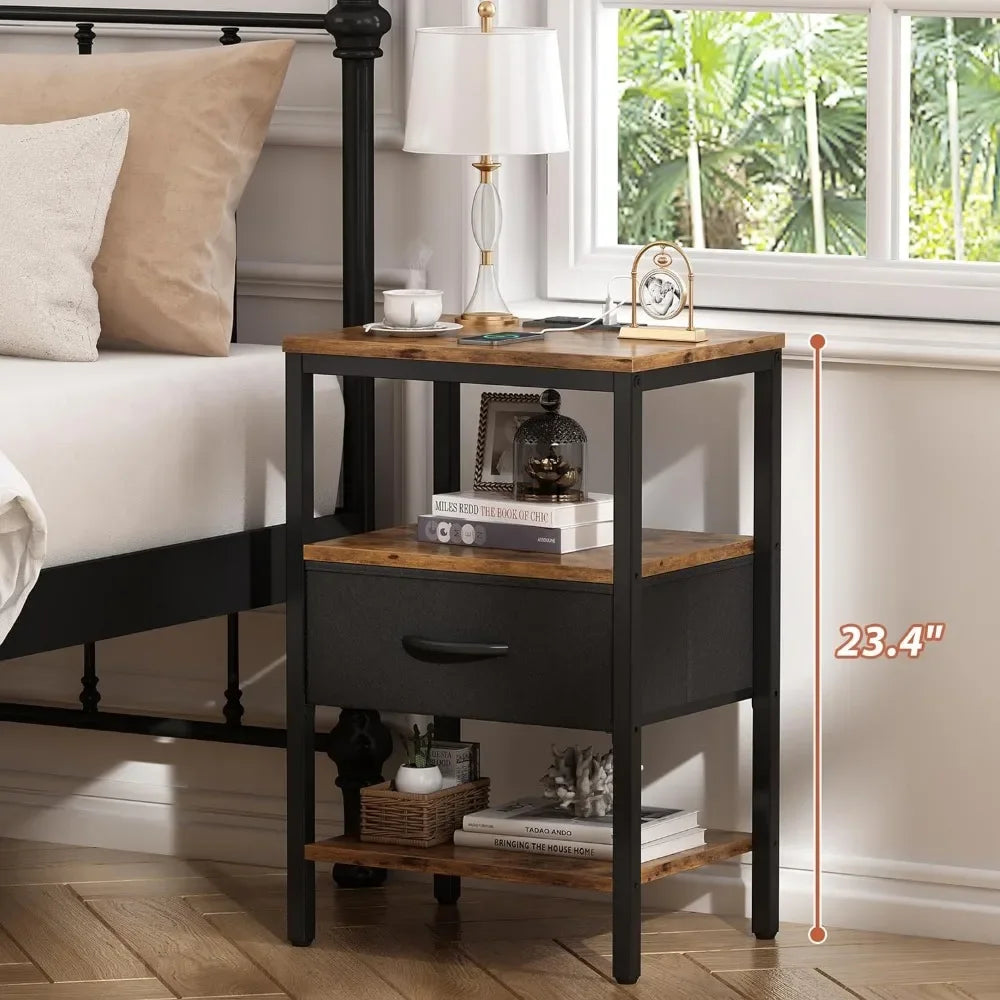 Set/ Bed Side Tables with Charging Station